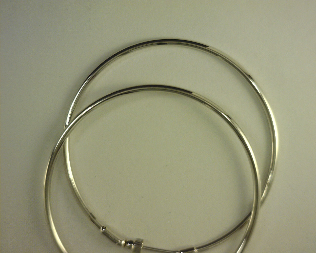Gabriel NY 14K White Gold 40mm Round Classic Hoop Earrings S2042417