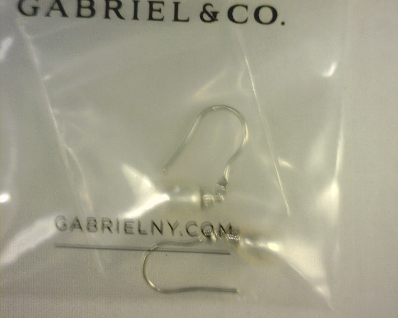 Gabriel NY 14K White Gold Cultured Pearl Diamond Fish Hook Drop Earrings s2058474