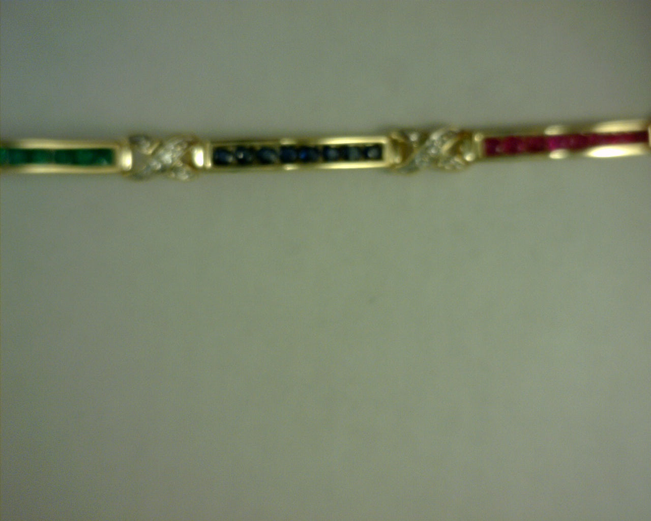 14 KARAT YELLOW GOLD 9.7G .62 TCW RUBY .32 TCW EMERALD .48 TCW DIA EMERALD RUBYS AND SAPHIRES