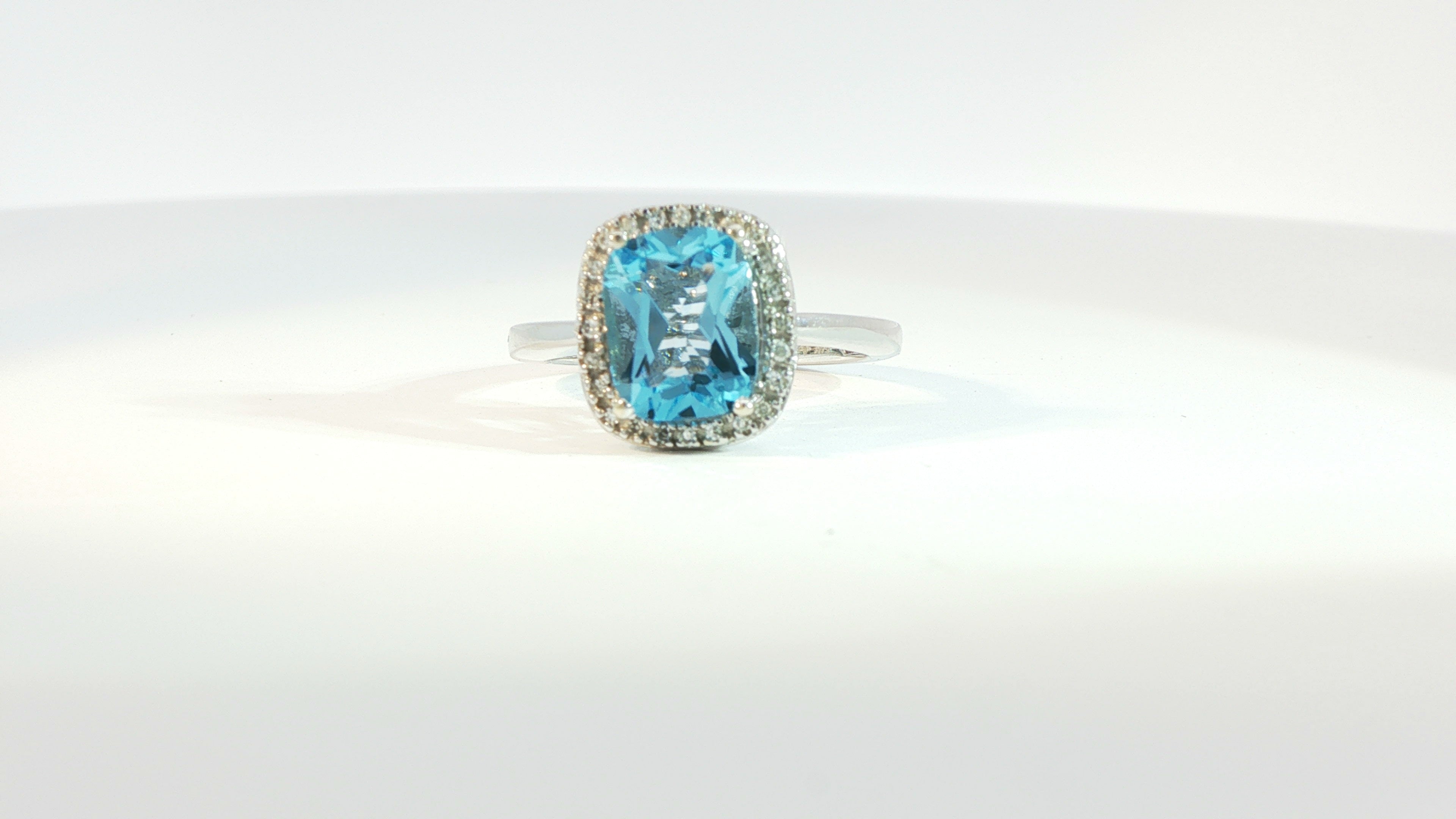 2.43 ct blue topaz ring with diamonds