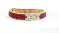 18 karat yellow gold diamond and ruby bracelet