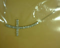 14 KARAT WHITE GOLD CROSS SLIDER NECKLACE 0.78TCW