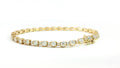 14KT YELLOW GOLD 4.18 CARAT DIAMOND TENNIS BRACELET