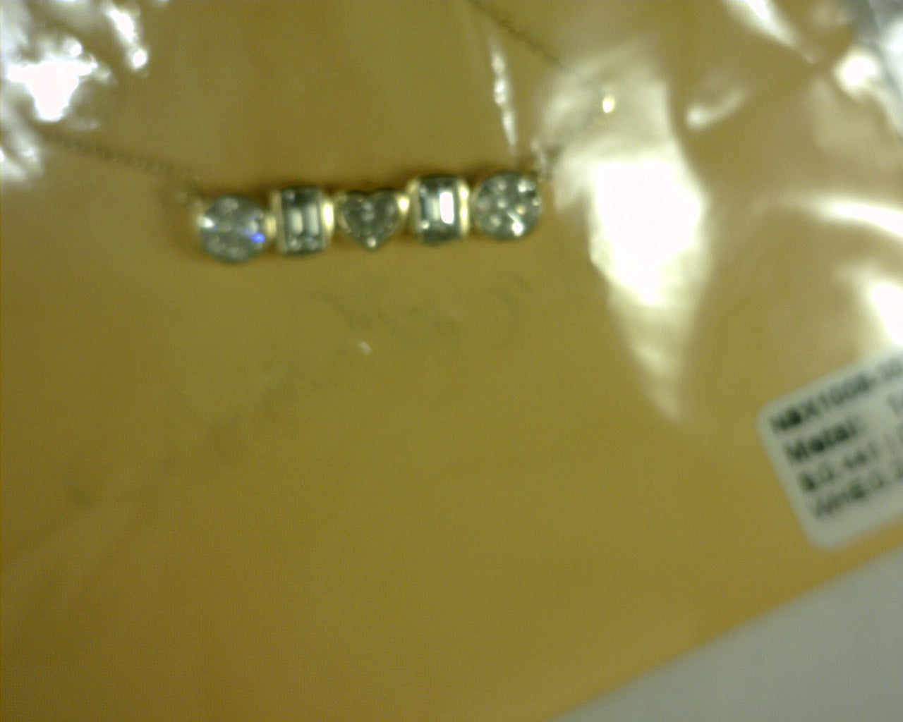 14 KARAT YELLOW GOLD 5 STONE BEZEL BAR PENDANT