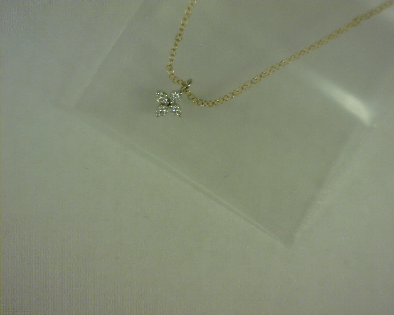14 KARAT YELLOW AND WHITE GOLD FLOWER SHAPE DIAMOND PENDANT #S2152685