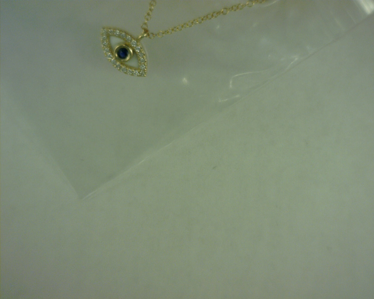 14 KARAT YELLOW GOLD DIAMOND AND SAPPHIRE EVIL0EYE PENDANT #S2147937