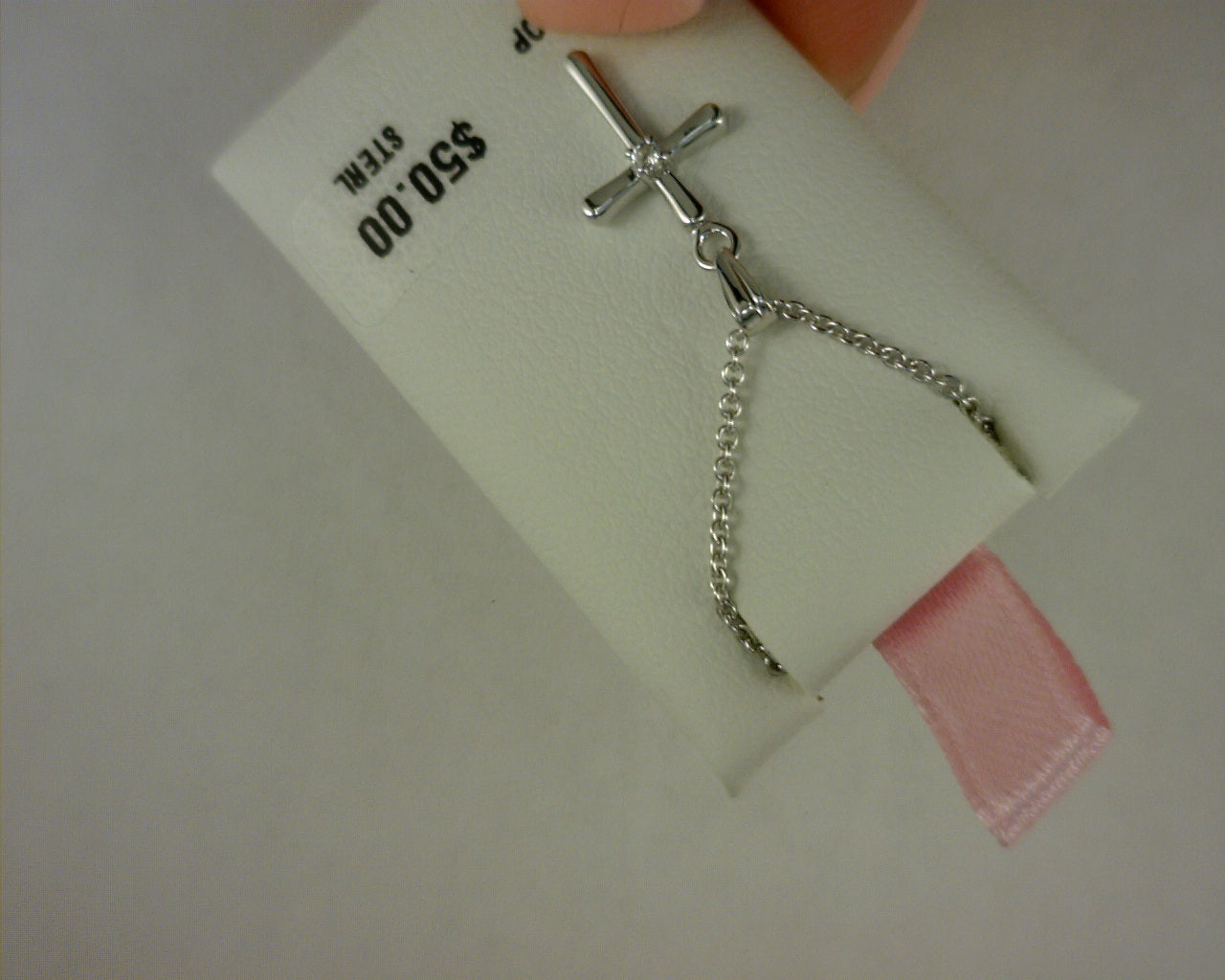sterling silver genuine white topaz cross