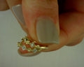 14 KT YELLOW GOLD DIAMOND HUGGIE EARRINGS #S2159815