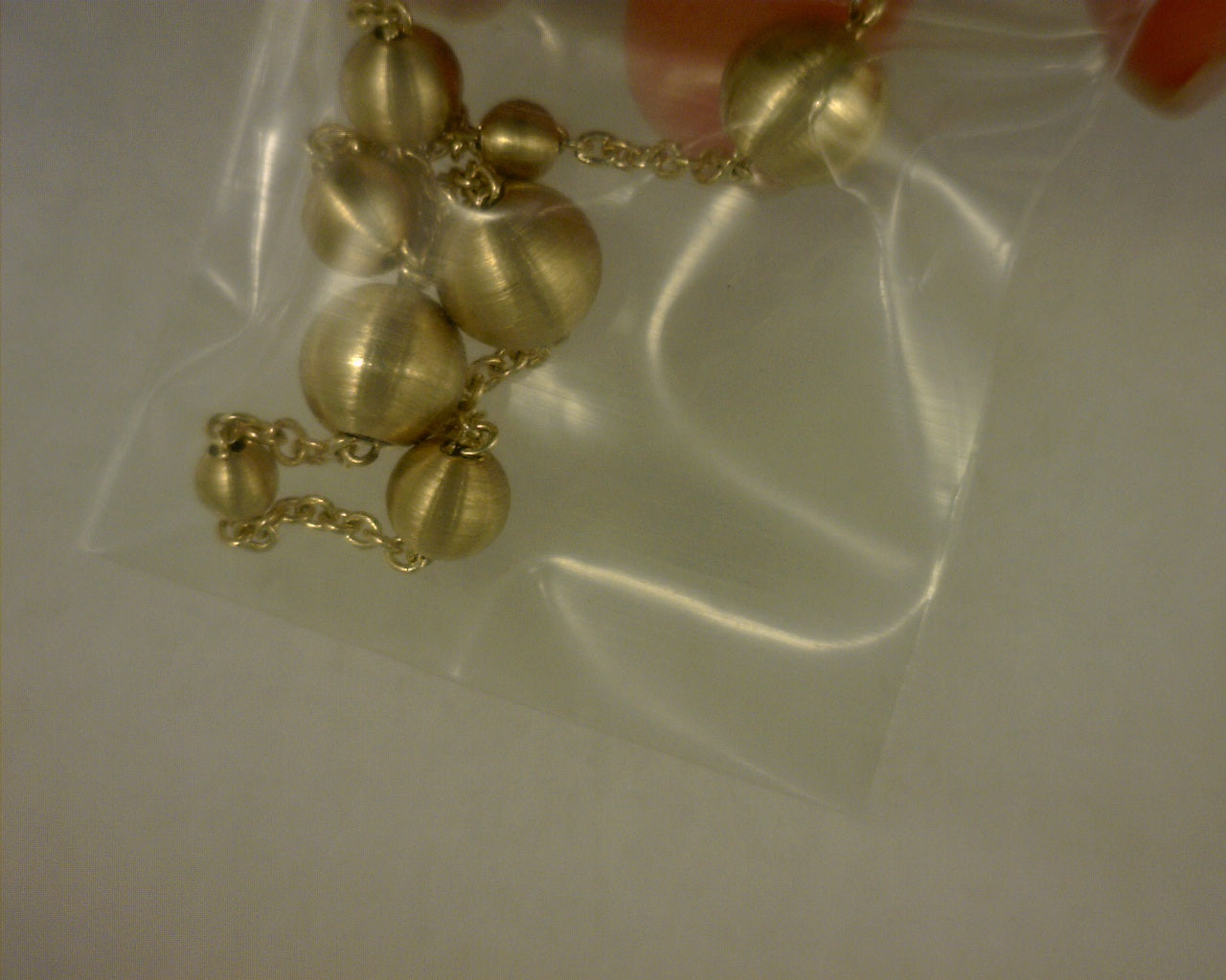 14k Yellow Gold Beaded Necklace #S2023743