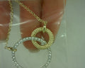 14KT WHITE AND YELLOW GOLD BUJUKAN DIAMOND INTERLOCKING PENDANT - s2027373
