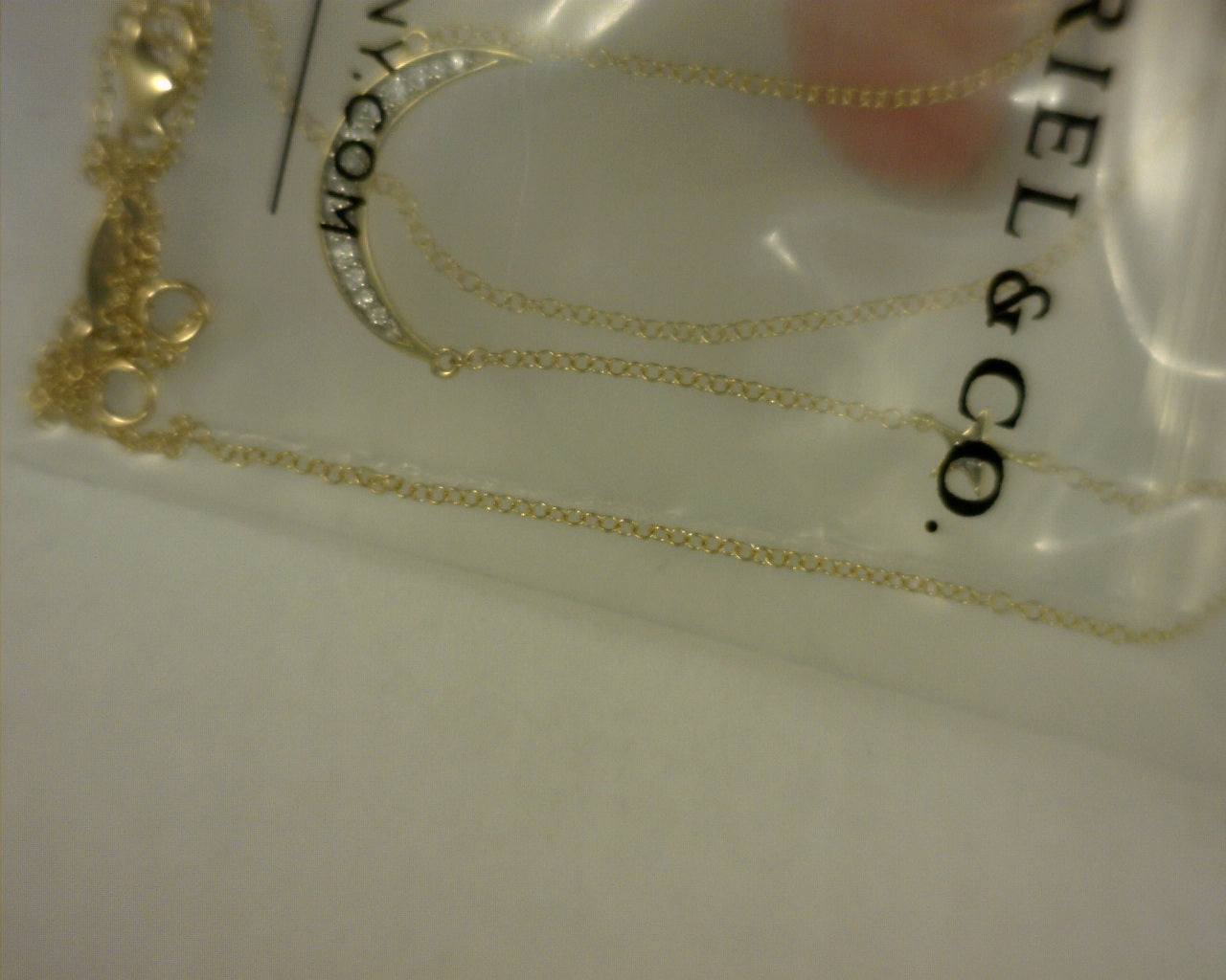 #S2167067 14K YELLOW GOLD CRESCENT MOON DIAMOND PENDANT