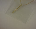 14KT YELLOW GOLD WHITE SAPHIRE BAR NECKLACE