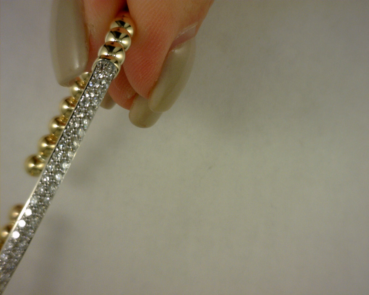14K YELLOW GOLD DIAMOND PAVE BAR #S2186078