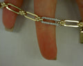 14 K YELLOW AND WHITE GOLD BUJUKAN AND DIAMOND LINK CHAIN #S2166635