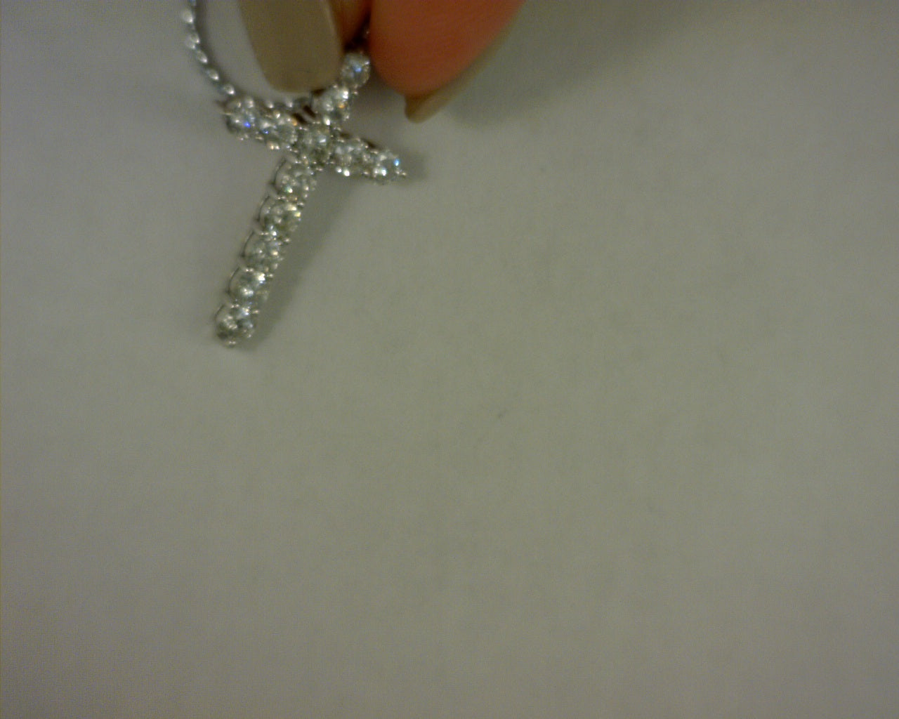 1.01 tcw 14k white gold diamond cross