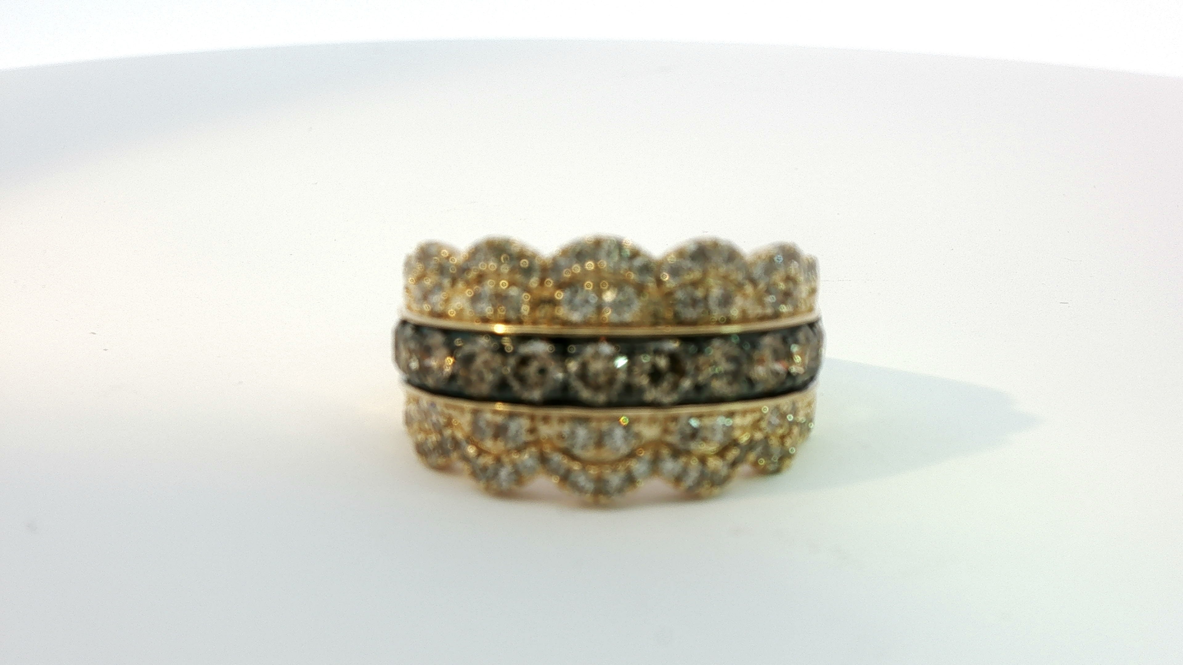 14K HONEY GOLD  7/8 CHOCLATE DIAMONDS 3/4 NUDE DIAMONDS
