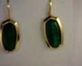 dani bezel drop earrings gold green tigers eye