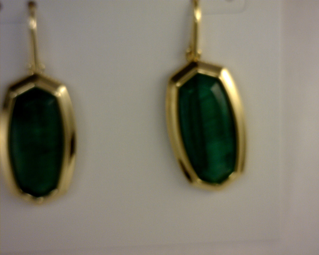 dani bezel drop earrings gold green tigers eye