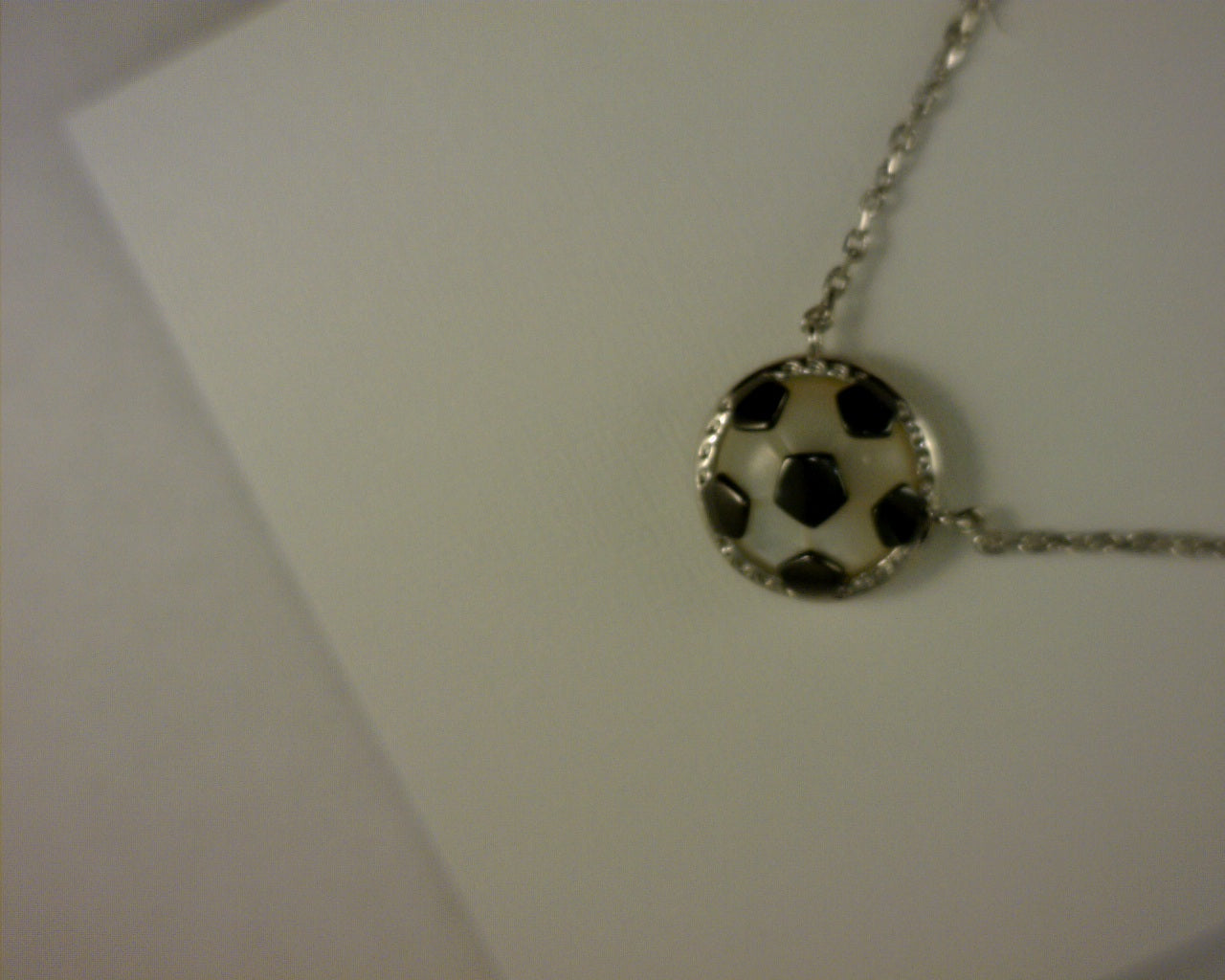 silver soccer ball neckalce