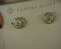 rhodium metal white cz bella stud earring