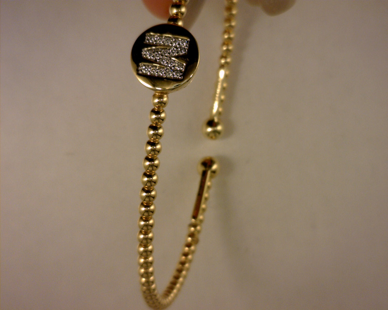 14KARAT GOLD BUJUKAN DIAMOND INITIAL m - s1975240