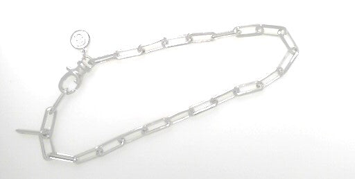 Sterling Silver Elongated Chain Bracelet  8"