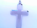 Gabriel &amp; Co Brushed Cross Pendant 14K White Gold