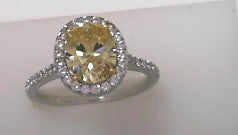 RG CL/Simulated CA S.S. 2Tone 2.26 CTW Canary oval halo ring