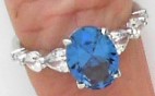 3.66 CTW Blue Topaz oval and tapered pear shape