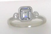 Simulated Diamond/Aquamarine .98 CTW