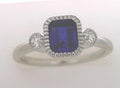 .98 ctw Simulated Saphire/Diamond Sept Birthstone Ring Sz 7