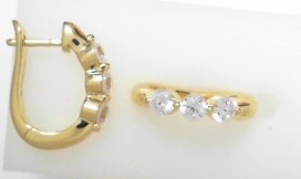 GP 1.0ctw 3 Stone Simulated Diamonds Earrings