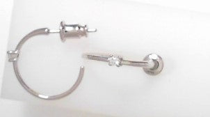 SS .06ctw simulated Diamonds polished Hoop Earring