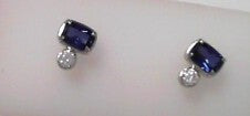 SS Lab Grown Sapphire 1.64 ctw 2 Stones Earrings