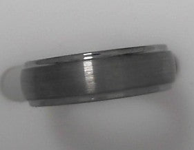 Tungsten Ring with Brushed Finish and Polished Edges 7mm Sz 10