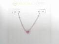 Kendra Scott Mini Ari Hear Necklace Rhodium Bubblegum Pink Opal