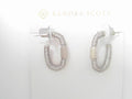 Kendra Scott Emery Hoop Earrings Rhodium White Crystal