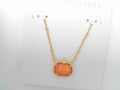 Kendra Scott Pumpkin Short Pendant Gold Orange MOP