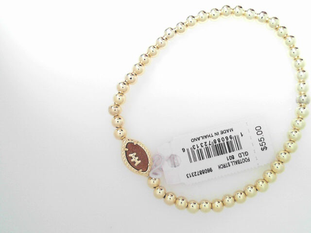 Kendra Scott Football Stretch Bracelet Gold Orange Goldstone