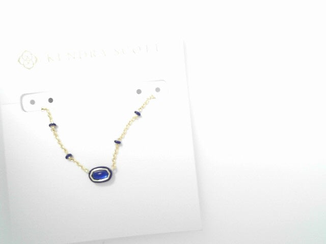 Kendra Scott Mini Elisa Enamel Pendant Gold Cobalt Illusion