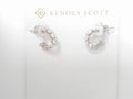 Kendra Scott Cailin Crystal Huggie Earrings Rhodium Metal White CZ