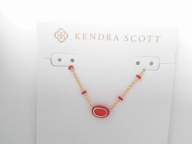 Kendra Scott Mini Elisa Enamel Frm Pendant Gold Red Illusion