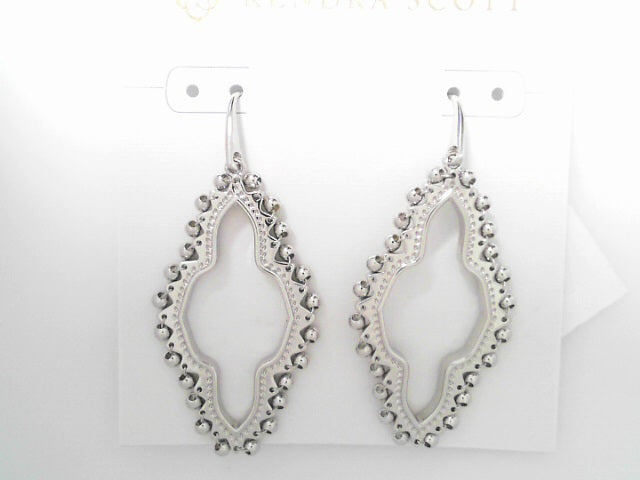 Kendra Scott Abbie Beaded Open Form Earrings Rhodium Metal