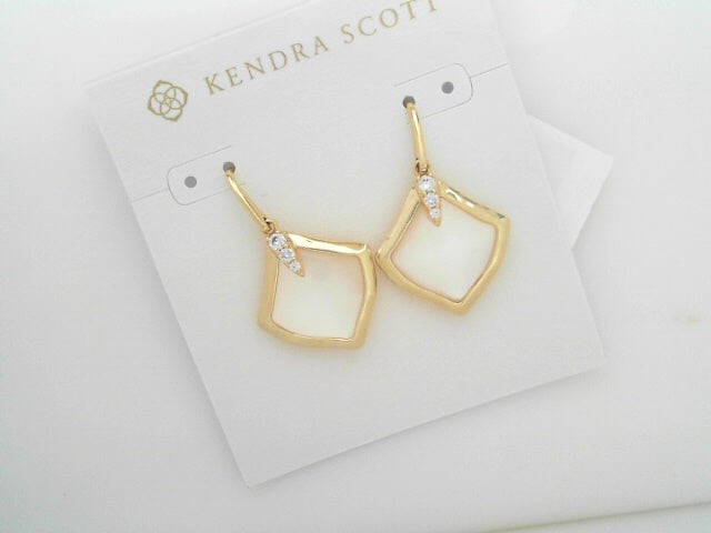 joelle drop earrings gold ivory