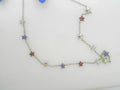 sierra star necklace silver red white and blue