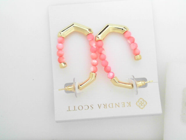 Sylvia Hoop Gold Pink Chalcedony