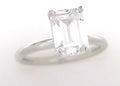 Gabriel NY Bridal Lark - 14K White Gold Emerald Cut Solitaire Engagement Ring S1778969 CZ Center