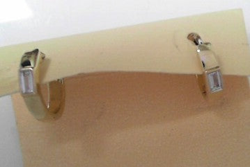 14ky .286ctw  Baguette Hoop Earring