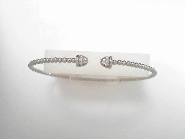 Gabriel NY 14K WG Bujukan Bead Cuff .21 ctw  Pave Caps  S958366
