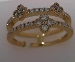 Diamond Flower Ring .54ct 14K Yellow Gold